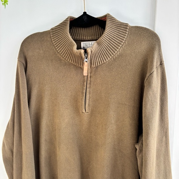 Duluth Trading Co. Mens Olive Green Mock Neck Quarter Zip Sweater Size XL - Picture 2 of 7